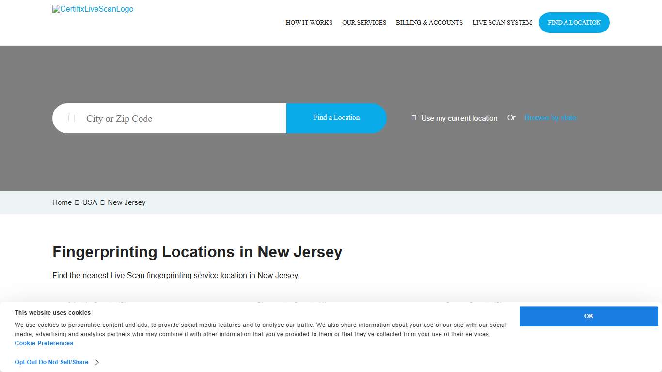 New Jersey Live Scan Fingerprinting Locations